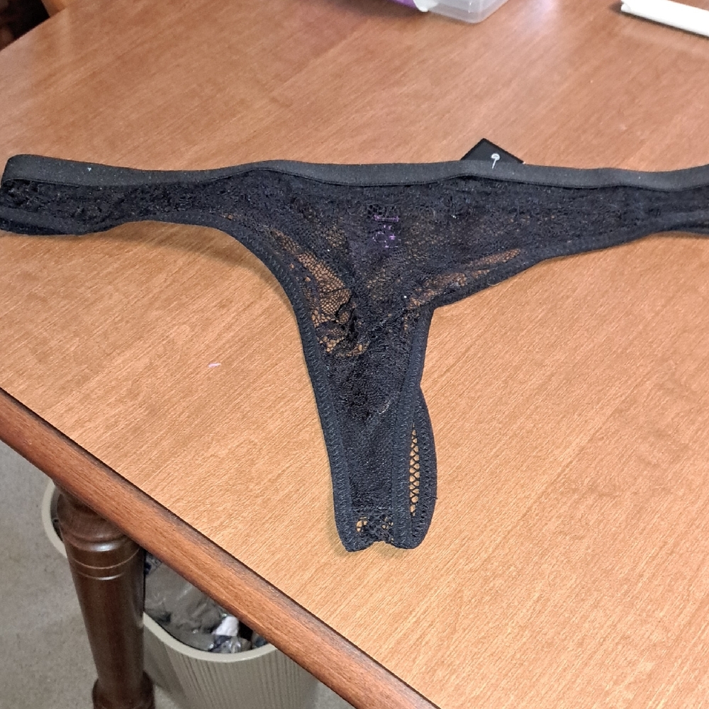 Black Lace Thong 1X